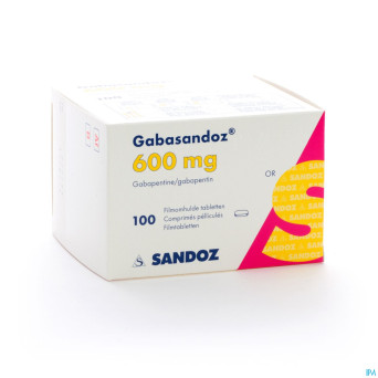Gabapentine 600 mg sandoz comp 100 x 600 mg