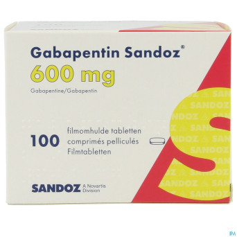 Gabapentine 600 mg sandoz comp 100 x 600 mg