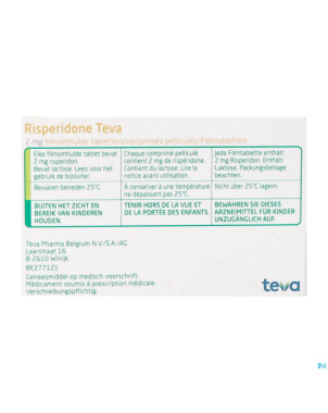 Risperidone teva 2 mg comp 100