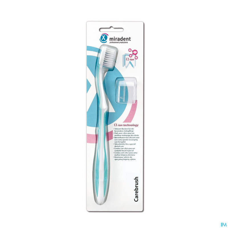 Miradent carebrush brosse a dents blanc-bleu clair