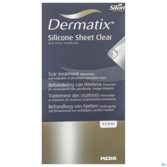 Dermatix silicone sheet clear adh  4x13cm 1