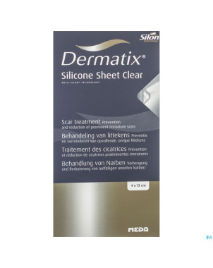 Dermatix silicone sheet clear adh  4x13cm 1