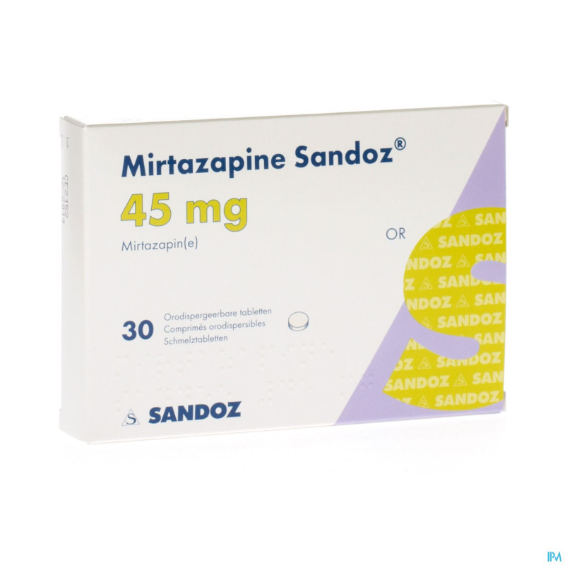 Mirtazapine sandoz 45 mg orodisp tabl 30