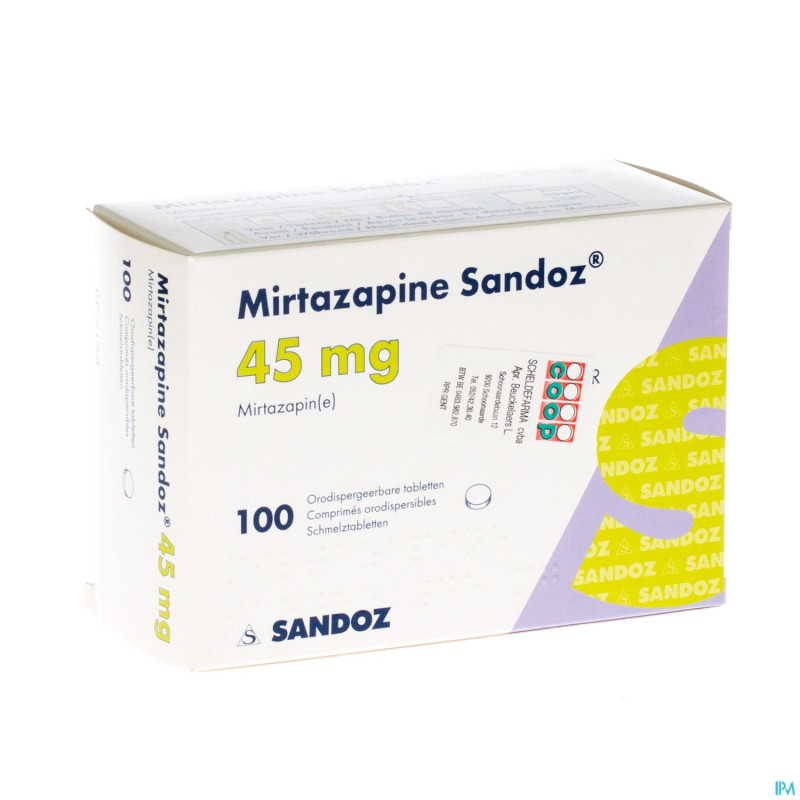 Mirtazapine sandoz 45 mg orodisp tabl 100