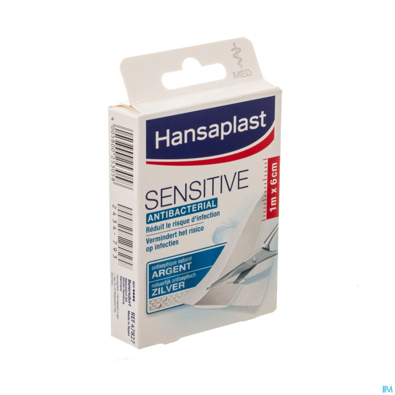 Hansaplast med sensitive 1mx6,00cm 47827