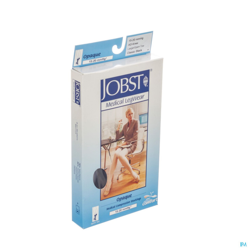 Jobst opaque rc 15-20 c1 genou ort.ouvert noir   l
