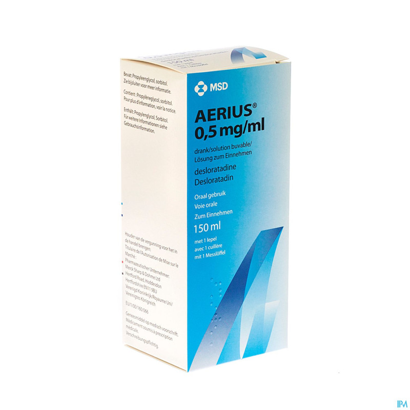 Aerius solution buvable 0,5mg/ml 150ml