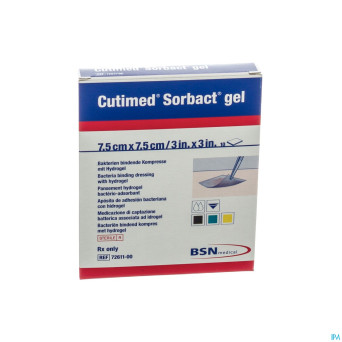 Cutimed sorbact gel    7,5cmx 7,5cm 10 7261100