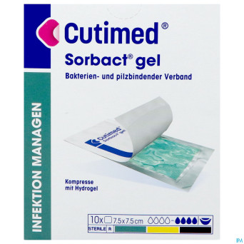 Cutimed sorbact gel    7,5cmx 7,5cm 10 7261100