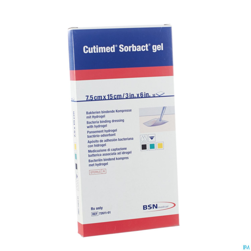 Cutimed sorbact gel    7,5cmx15,0cm 10 7261101