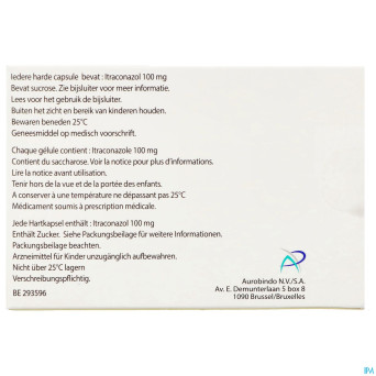 Itraconazol ab 100mg caps  dur  4 x 100mg