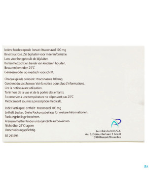 Itraconazol ab 100mg caps  dur  4 x 100mg