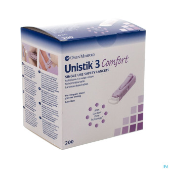 Unistik 3 comfort single use 28g 1,8mm  200 at1044
