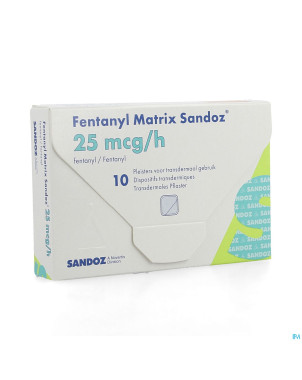 Fentanyl matrix sandoz 25,0ug empl transderm 10