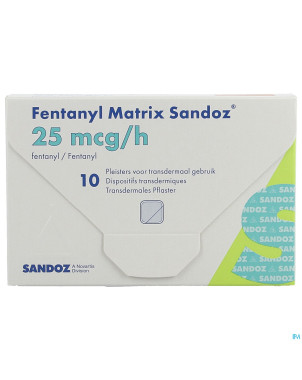 Fentanyl matrix sandoz 25,0ug empl transderm 10