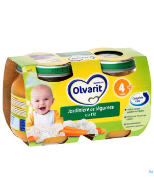 Olvarit jardiniere de legumes au riz    4m 2x125g