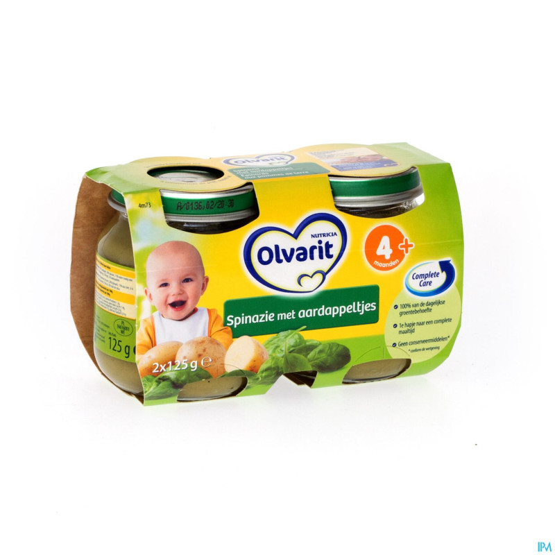 Olvarit epinards pommes de terre    4m 2x125g