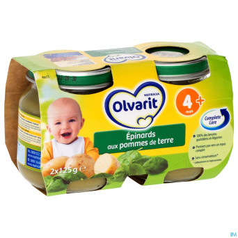 Olvarit epinards pommes de terre    4m 2x125g