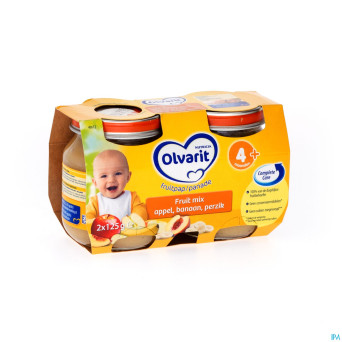 Olvarit cocktail de fruits pom-ban-peche 4m 2x125g