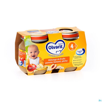 Olvarit cocktail de fruits pom-ban-peche 4m 2x125g