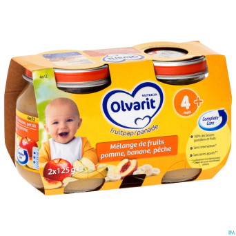 Olvarit cocktail de fruits pom-ban-peche 4m 2x125g