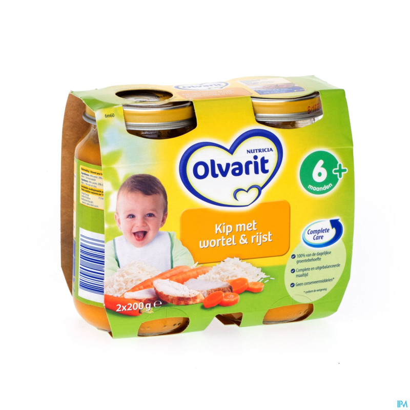 Olvarit carottes-riz-poulet    6m 2x200g