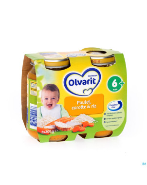 Olvarit carottes-riz-poulet    6m 2x200g