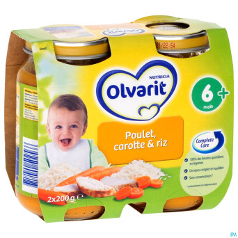 Olvarit carottes-riz-poulet    6m 2x200g