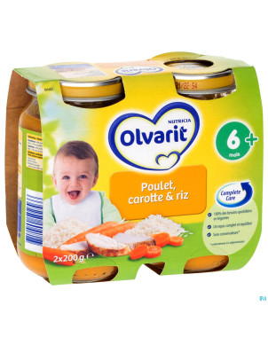 Olvarit carottes-riz-poulet    6m 2x200g