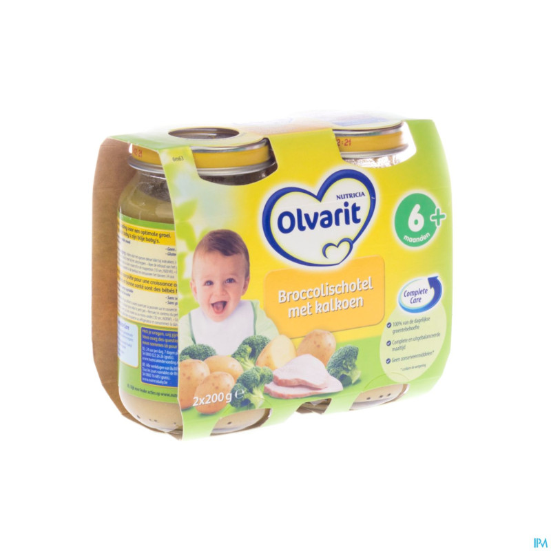 Olvarit plat de brocolis a la dinde    6m 2x200g