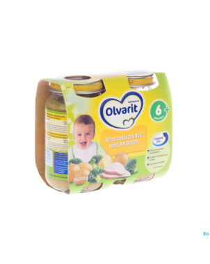 Olvarit plat de brocolis a la dinde    6m 2x200g