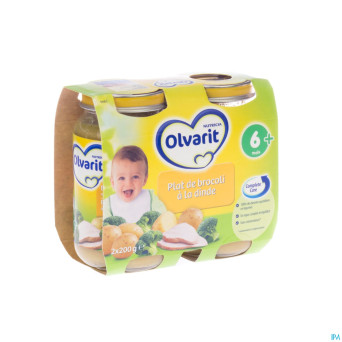 Olvarit plat de brocolis a la dinde    6m 2x200g