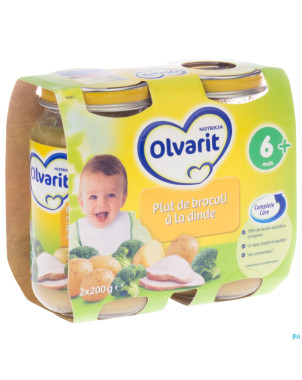 Olvarit plat de brocolis a la dinde    6m 2x200g