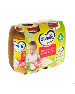 Olvarit courgette tomate-riz-jambon    6m 2x200g