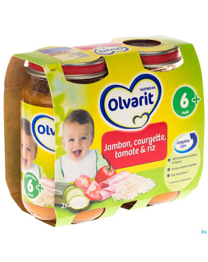 Olvarit courgette tomate-riz-jambon    6m 2x200g