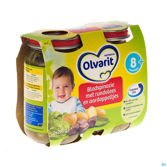 Olvarit feuille epinards pdt-boeuf    8m 2x200g