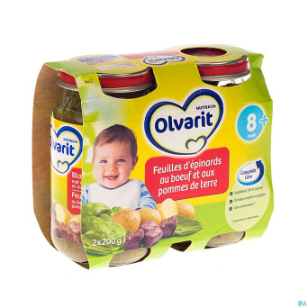 Olvarit feuille epinards pdt-boeuf    8m 2x200g