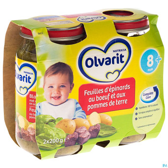 Olvarit feuille epinards pdt-boeuf    8m 2x200g