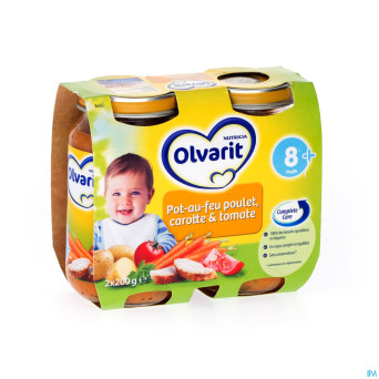 Olvarit pot au feu poulet-carotte-tomate 8m 2x200g
