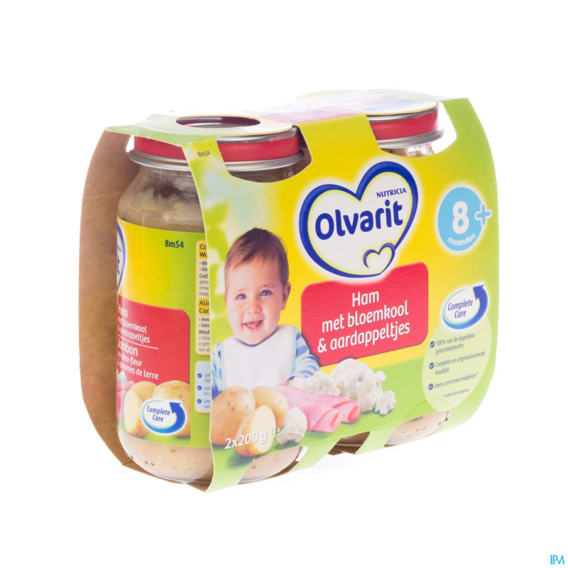 Olvarit chou-fleur pdt-jambon    8m 2x200g