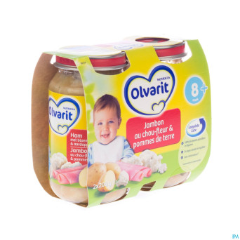 Olvarit chou-fleur pdt-jambon    8m 2x200g