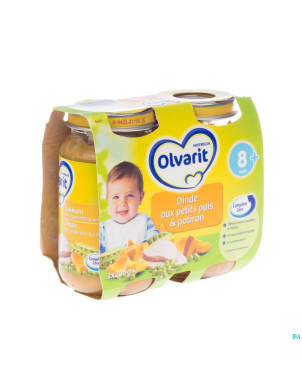 Olvarit potiron petits pois-dinde    8m 2x200g