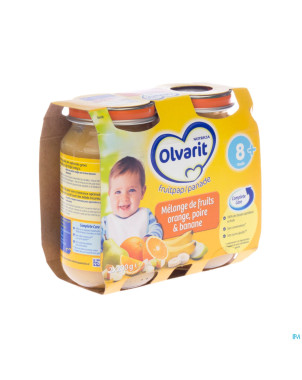 Olvarit cocktail fruits orange-poir-ban. 8m 2x200g