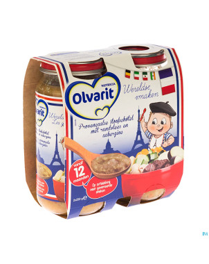 Olvarit pot au feu provenc+boeuf+auberg.12m 2x250g