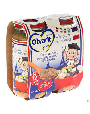 Olvarit pot au feu provenc+boeuf+auberg.12m 2x250g