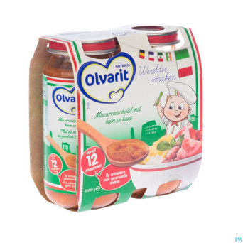 Olvarit plat macaronis jambon-fromage   12m 2x250g
