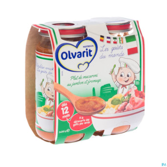 Olvarit plat macaronis jambon-fromage   12m 2x250g