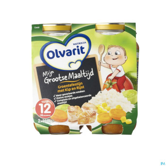 Olvarit festin legumes riz-poulet    12m 2x250g