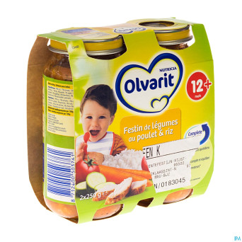 Olvarit festin legumes riz-poulet    12m 2x250g