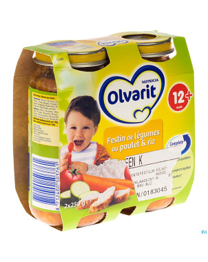 Olvarit festin legumes riz-poulet    12m 2x250g